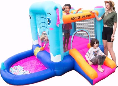 Picture of Dr. DOLPHIN ELEPHANT BOUNCE HOUSE WITH SLIDE Product Dimensions: ‎(310 x 270 x 185 cm)