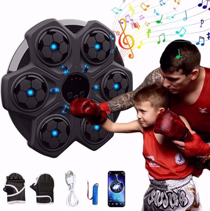 Picture of 308/Aznaubu Musical Boxing Machine, New 2024 Wall Mounted Boxing Machine with Boxing Gloves, Smart Musical Boxing Machine with 9 Speeds, Musical Boxing Machine for Kids and Adults