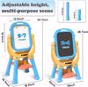 Picture of Easel for Kids, Dry Erase Board, Rotatable Double Sided Magnetic Drawing Board Adjustable Height Easel Stand Toddlers Art Easel with 79pcs Art Supplies, Blue