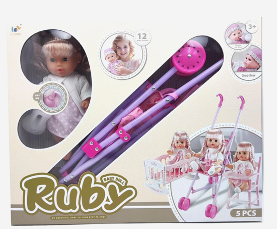 Picture of  Ruby Doll With Stroller 30cm 