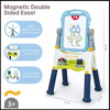 صورة 375/يوولين - لوحة رسم قابلة للتعديل للأطفال ذات وجهين مغناطيسية 2 في 1 متعددة الوظائف، دوران 360° مع مقبض وصينية تخزين (2905)