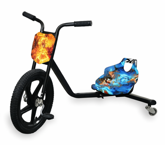 صورة 377/ عربة أطفال ثلاثية العجلات للتوازن والانجراف بدون محرك مع دواسة وعجلة وامضة