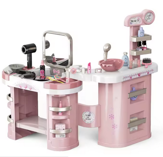 صورة 401/ طاولة تزيين بلاستيكية فاخرة على شكل أميرة، لعبة جمال للعب التخيلي ومجموعة لعب الأدوار للأطفال في مرحلة ما قبل المدرسة